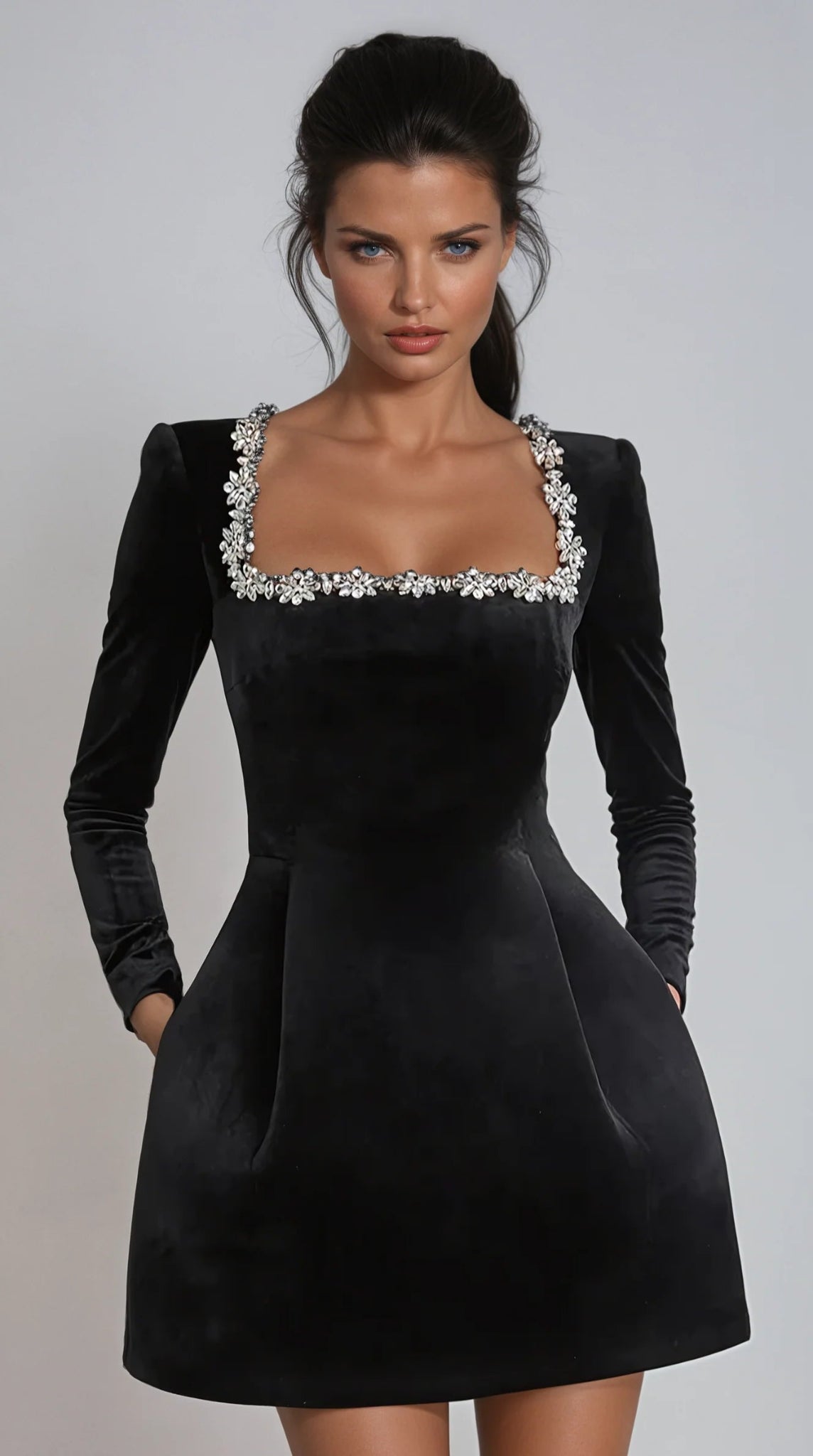 JADE | Crystal Neck Mini Dress