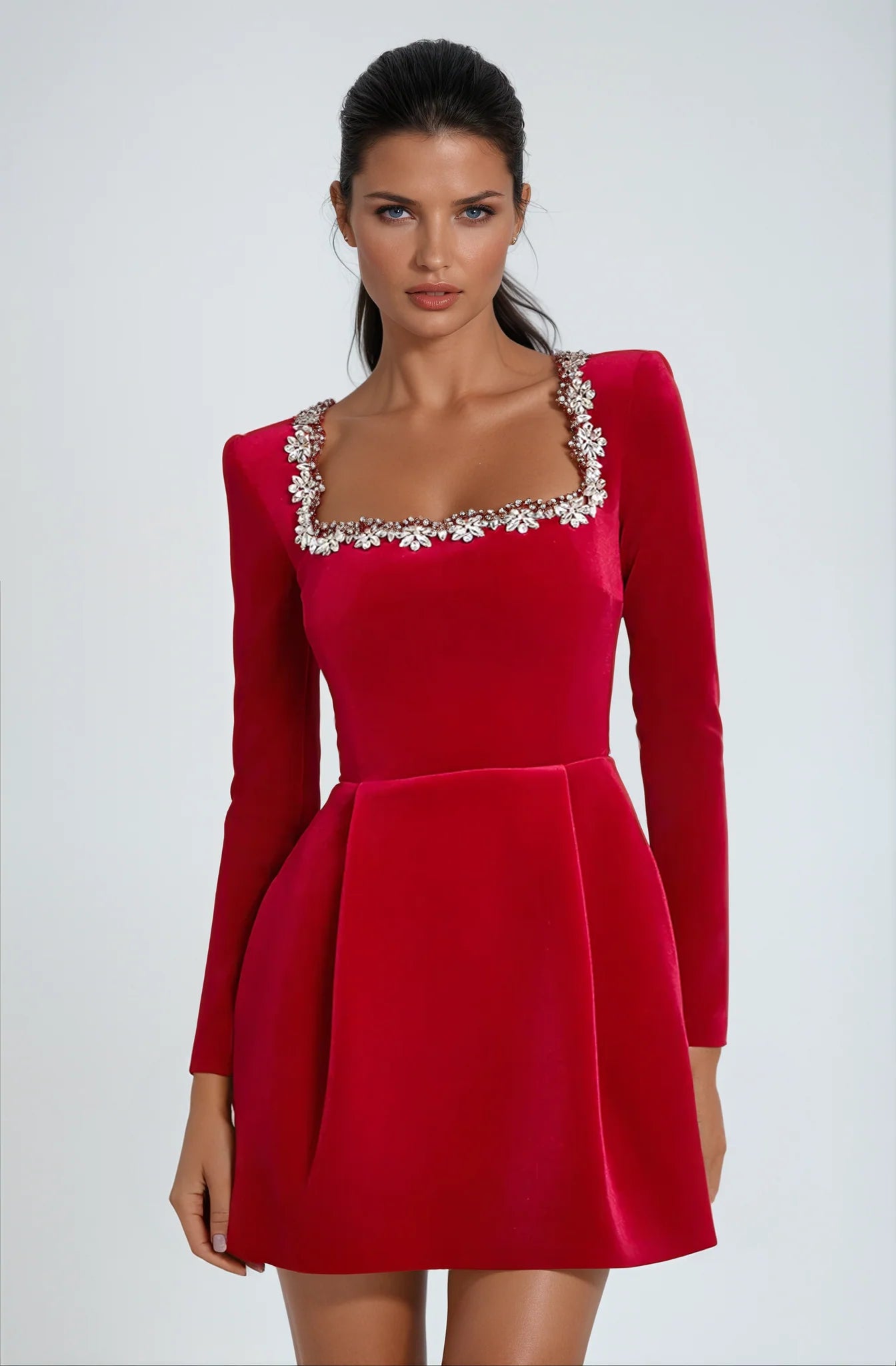 JADE | Crystal Neck Mini Dress