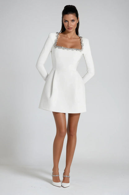 JADE | Crystal Neck Mini Dress